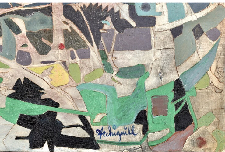 Vintage Cubist / Expressive / Abstract /“Tempete” by Frenchman Archiguille