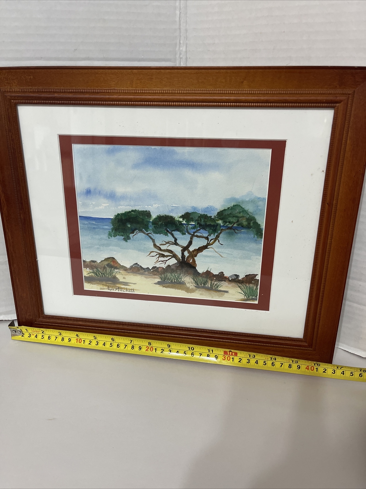 Mangrove Trees Landscape Painting Ocean Florida Coast Signed Framed 16.5×13.5”