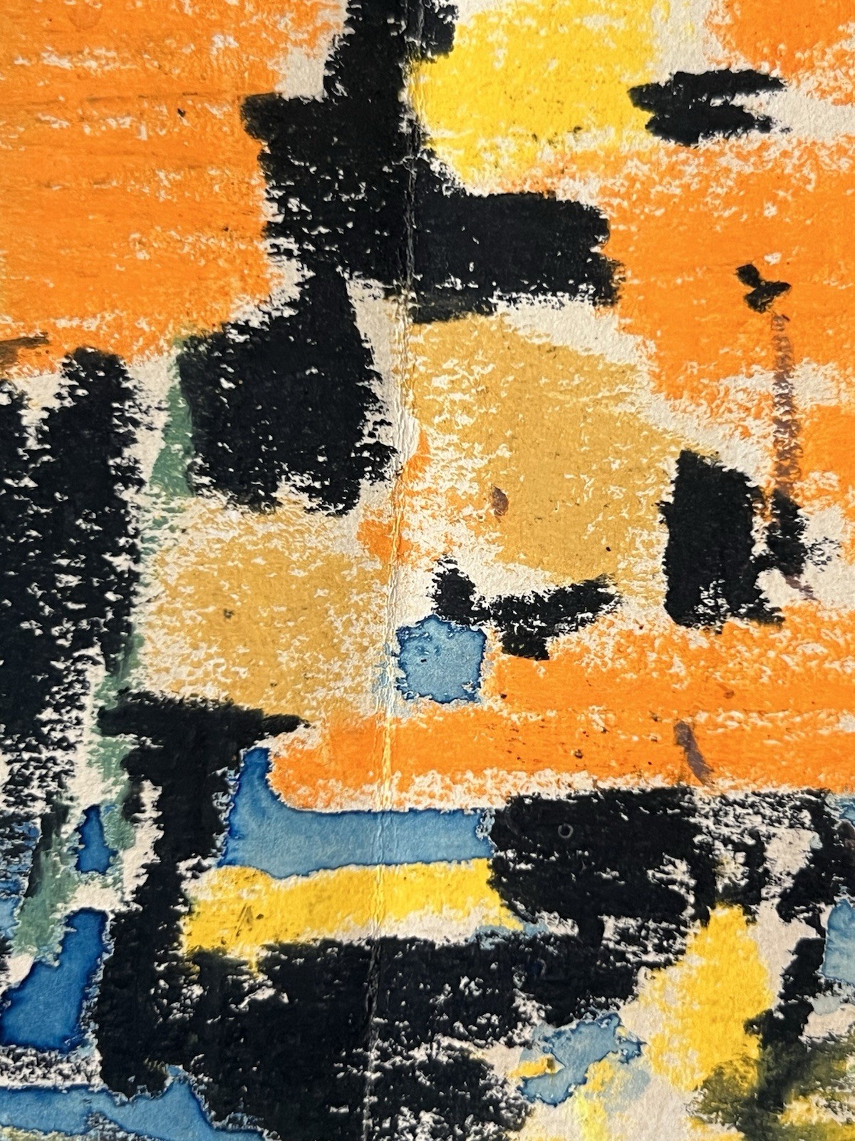 Werner Drewes Original 1965 Abstract Mixed Media Painting Signed -10×9-1/2”