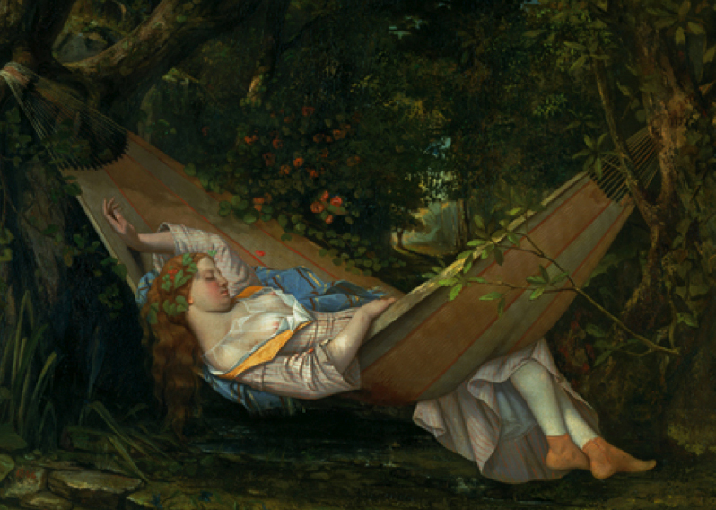 perfect 36×24 oil painting handpainted on canvas «The hammock»@NO5591