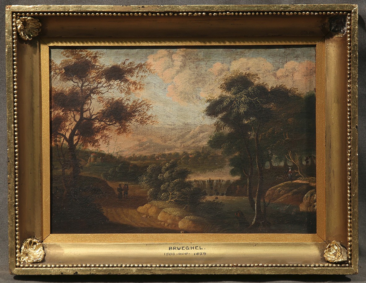 Country Road Landscape 17th Century Painting att. to Jan Brueghel the Elder