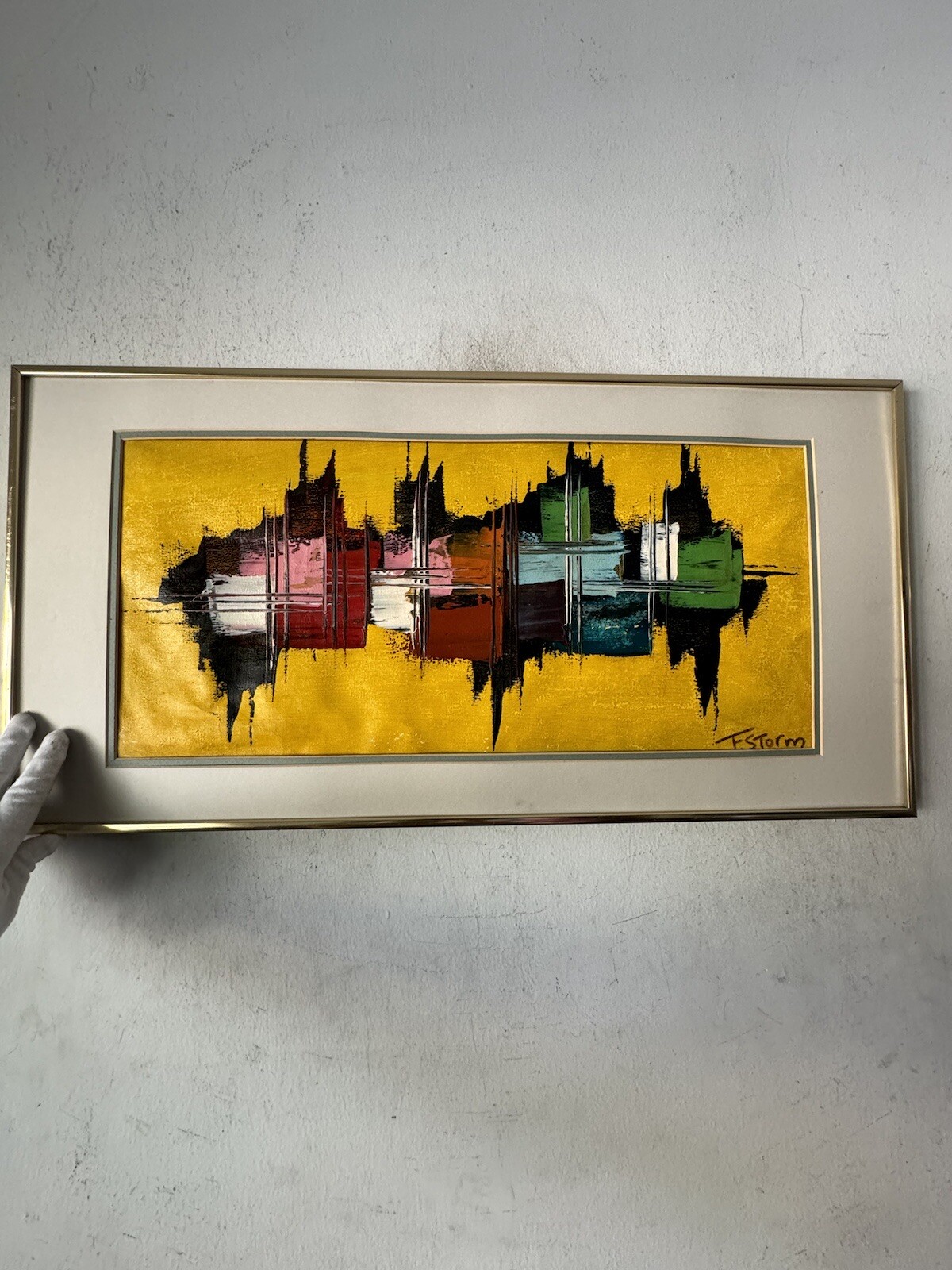 FRANS STORM VINTAGE MODERN ABSTRACT CUBIST OIL PAINTING OLD DUTCH MODERNISM ART