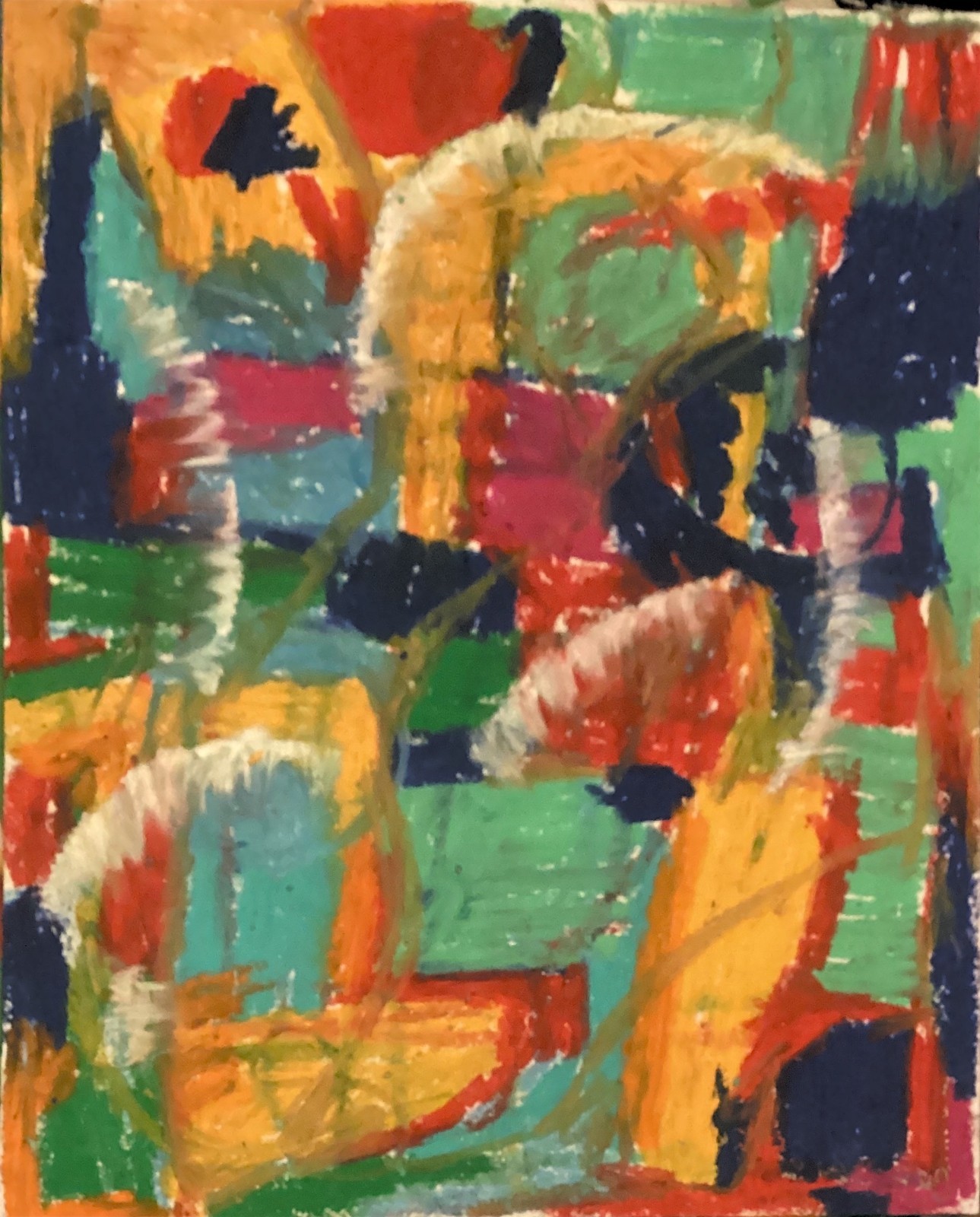Original Expressionism Abstract Bright Cute Modern Pop Art 11×14 on Paper