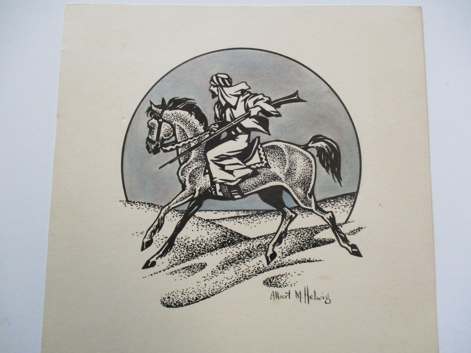 ALBERT HELWIG ORIGINAL PAINTING ILLUSTRATION VINTAGE ART DECO ORIENTALISM ICON