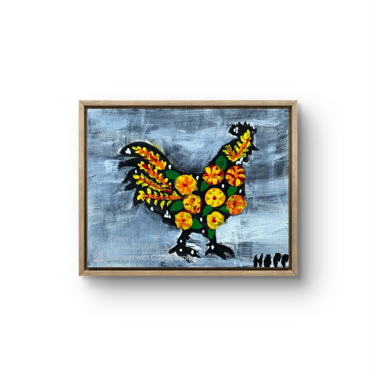 MER ORIGINAL FARMHOUSE MARIGOLD ROOSTER 16X20 CANVAS ART
