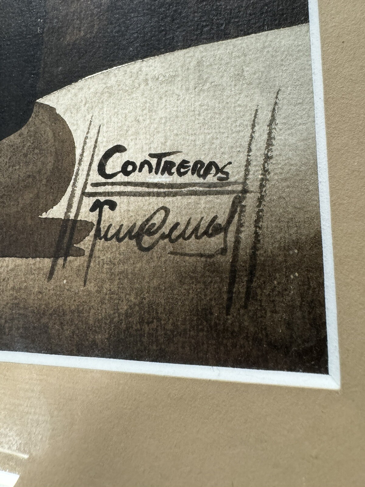 ORIGINAL «PERUVIAN» CUBIST PAINTING SIGNED CONTRERAS WATER COLLECTORS REST