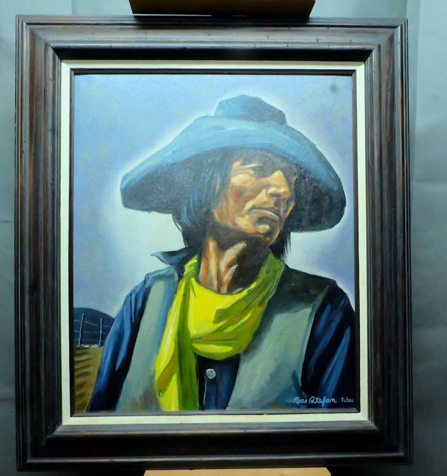 Ross Stefan Oil Painting «The Yellow Scarf» Framed EXLNT Condition 31.5X27.5in
