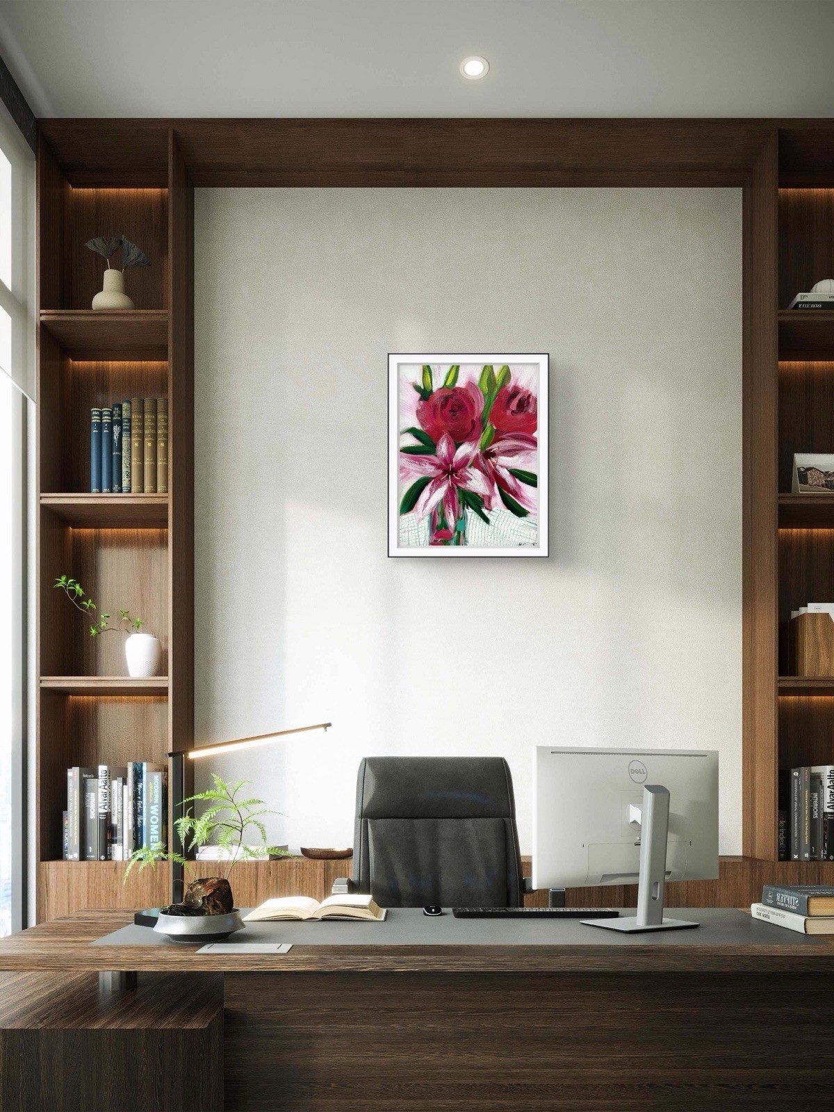 GERARD 11X14 IN-Abstract Expressionist Original Acrylic Painting Flowers