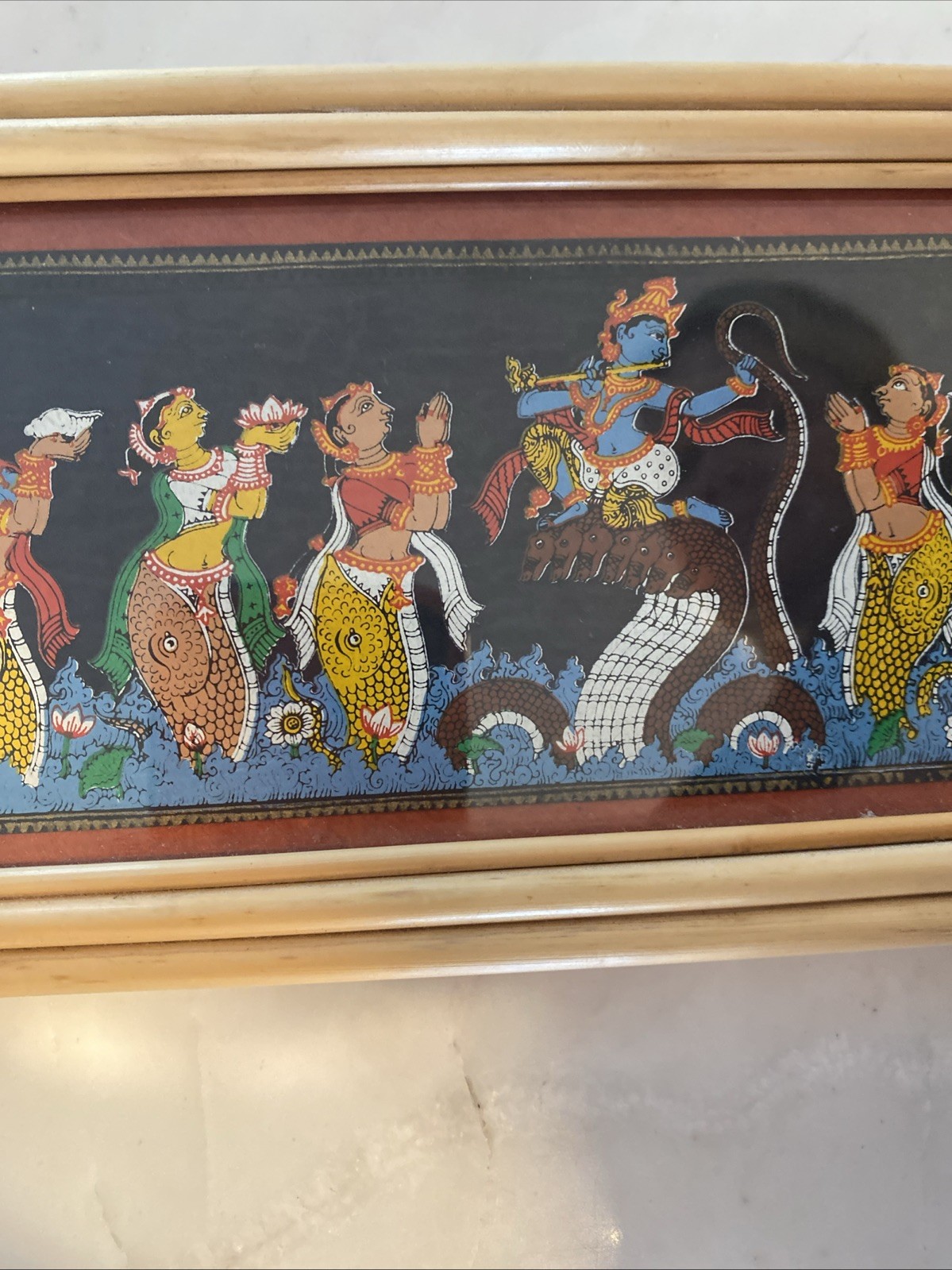 Pattachitra Lord Krishna Painting Indian Handicraft Palm Leaf Painting