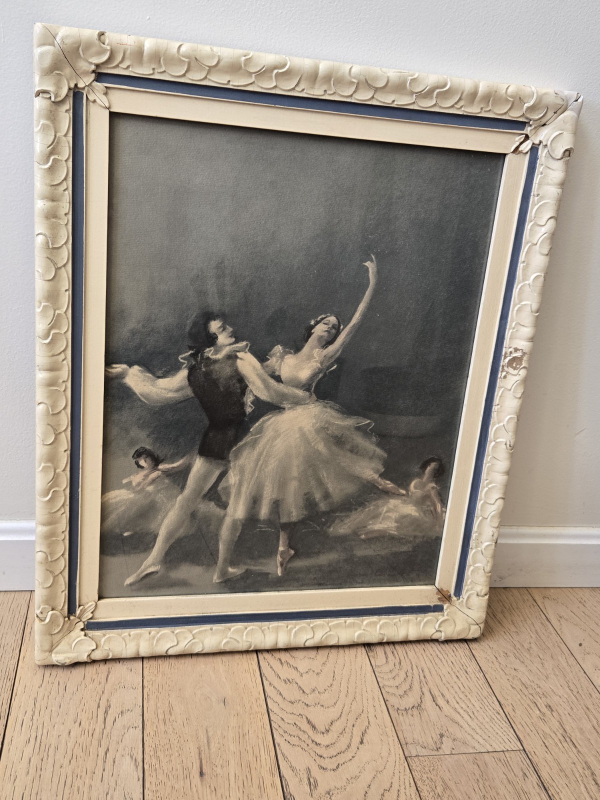 Vintage Ballet Print Painting – Raymond Charlot – Signed – 24 x 20