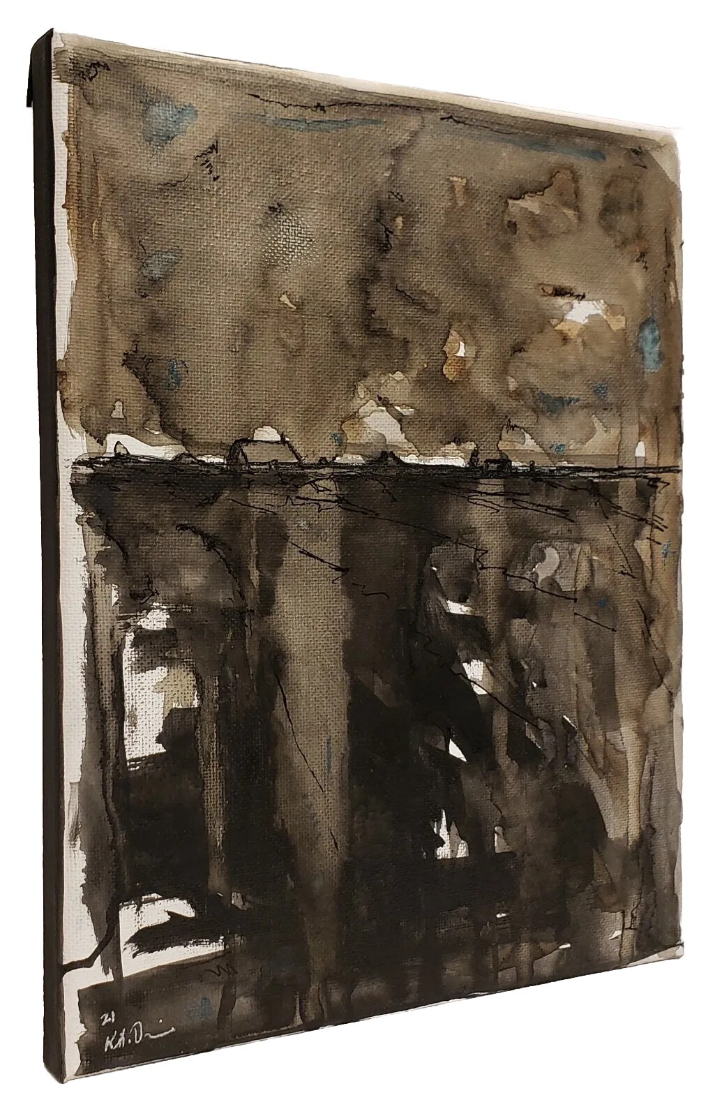 No.964 Original Abstract Modern Minimal Landscape Painting By K.A.Davis