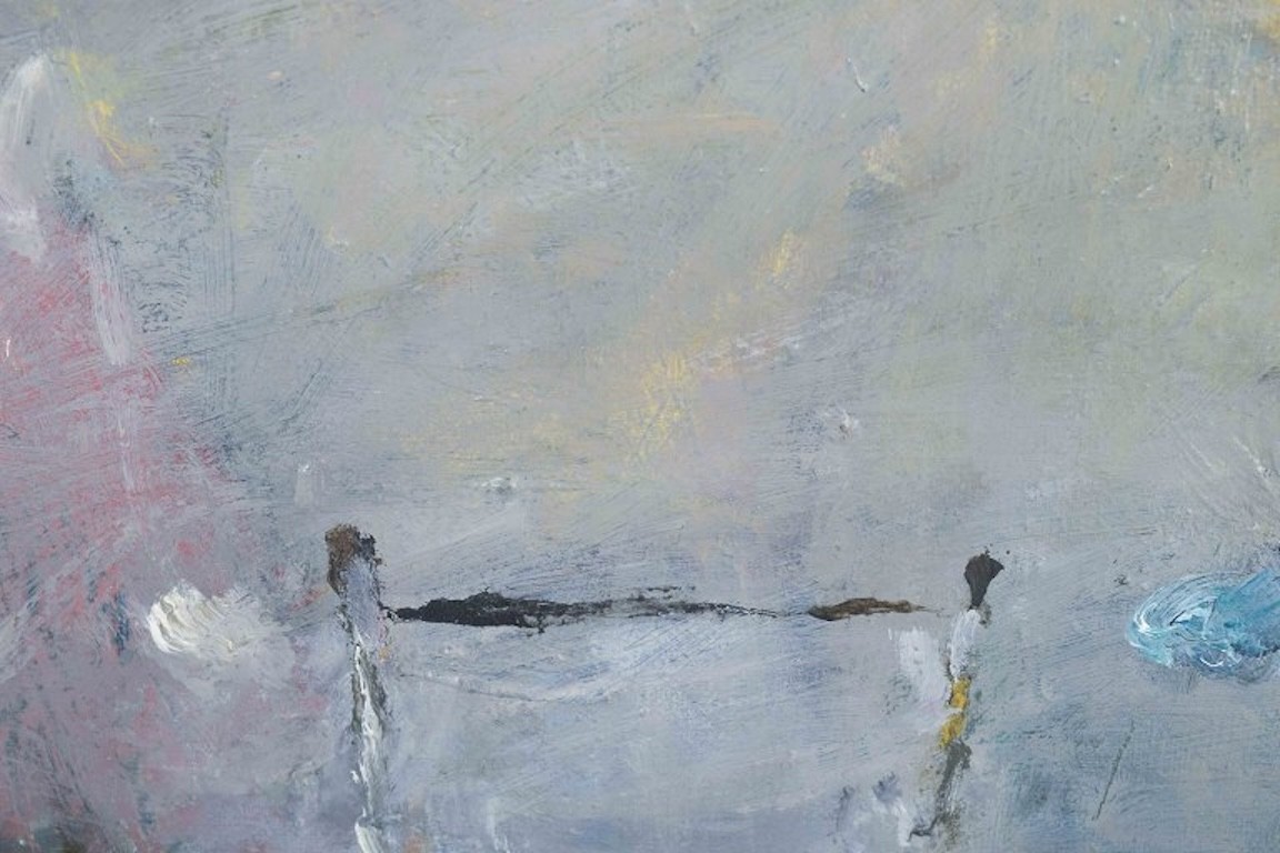 Håkan Wennström, Swedish artist. Oil on canvas. Abstract work. ‘Grinden’. 1985