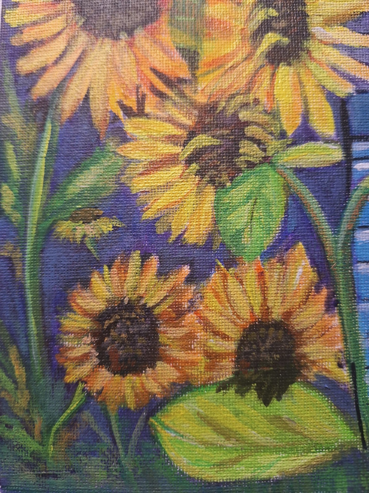 Original Contemporary 8×8 Floral Acrylic Paper Signed Home Decor Warm Tones