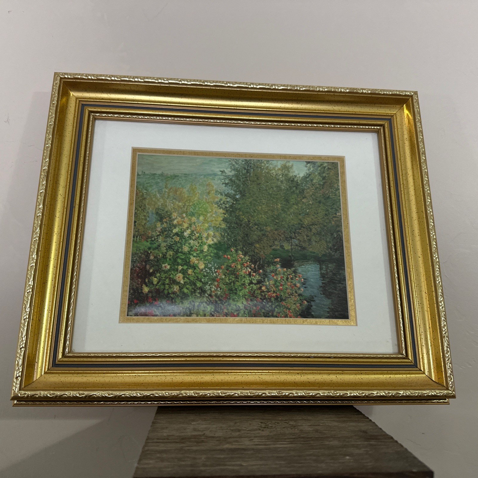 Framed Reproduction Claude Monet’s painting A Corner of the Garden at Montgeron
