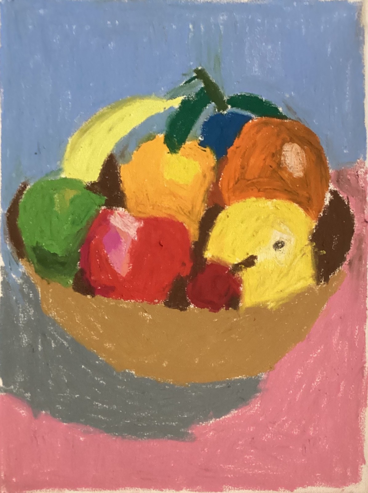 Still Life Bright Fruit Bowl Pop Food Art Original 11 by 14 Canvas