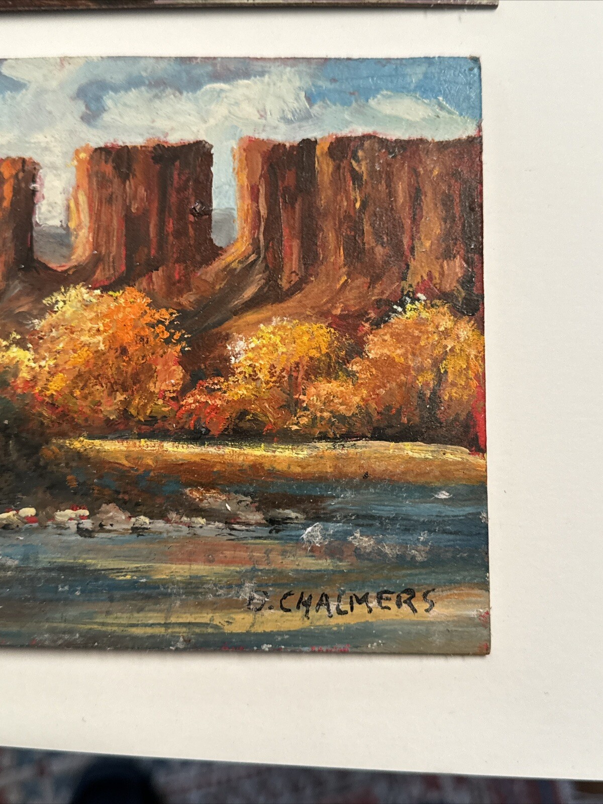 FINEST BURL CHALMERS PAINTING SMALL GEM LISTED AMERICAN desert coast LANDSCAPE
