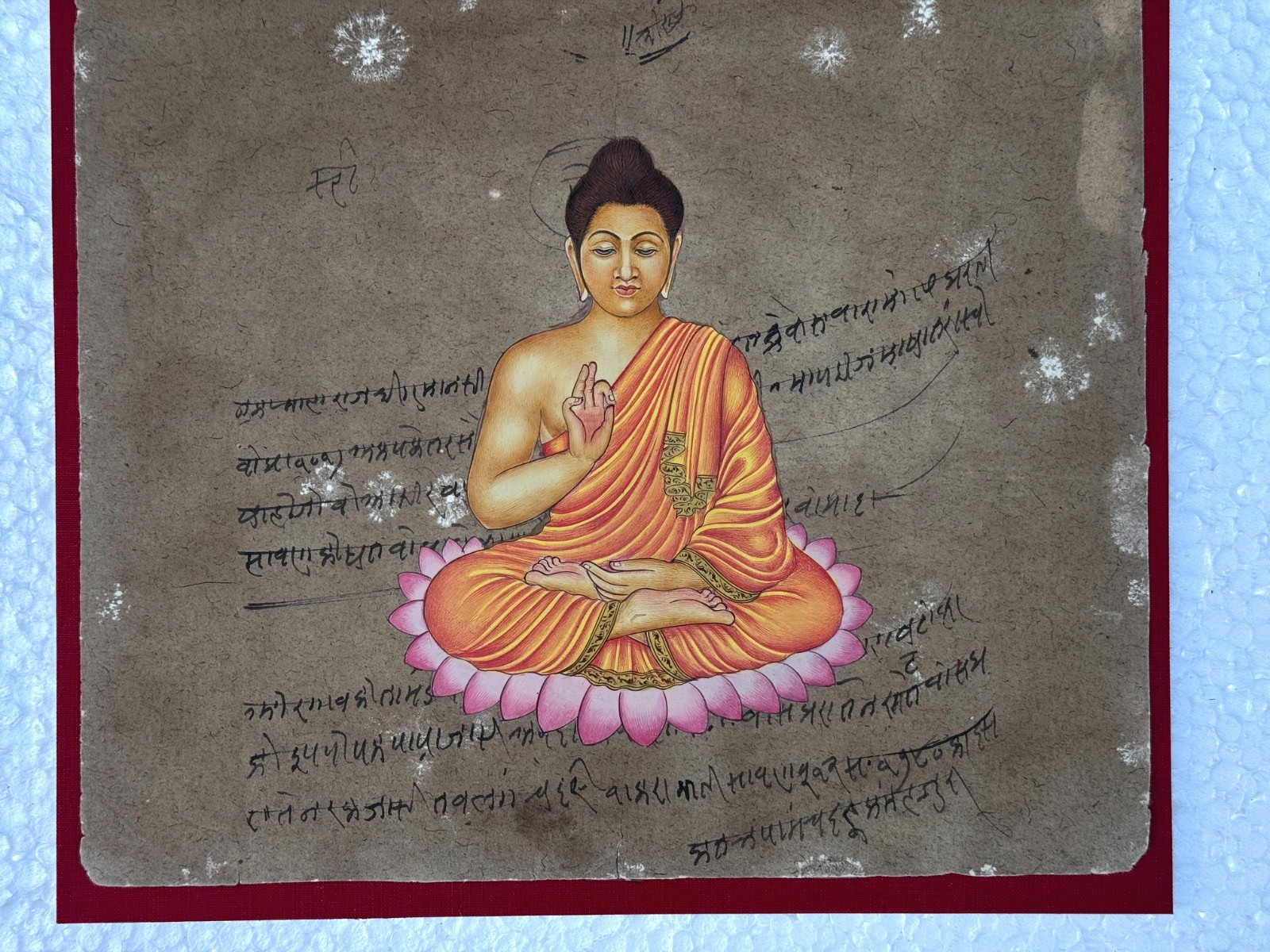 JEYPOOR GOVERNMENT ORIGINAL BUDHA PAINTING ASIAN CALLIGRAPHY ART ODISHA INDIA