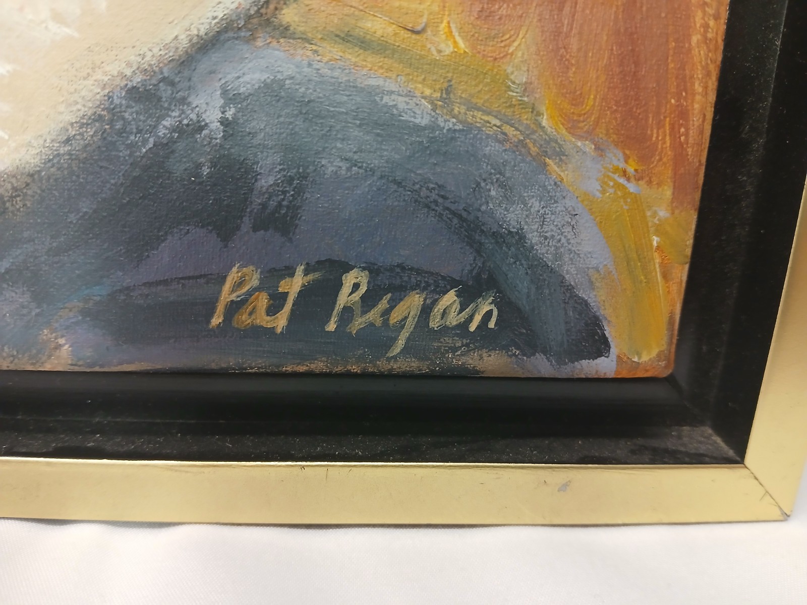Pat Regan Expressionist «The Dreamer” Original Oil Painting • Framed 13 3/4»
