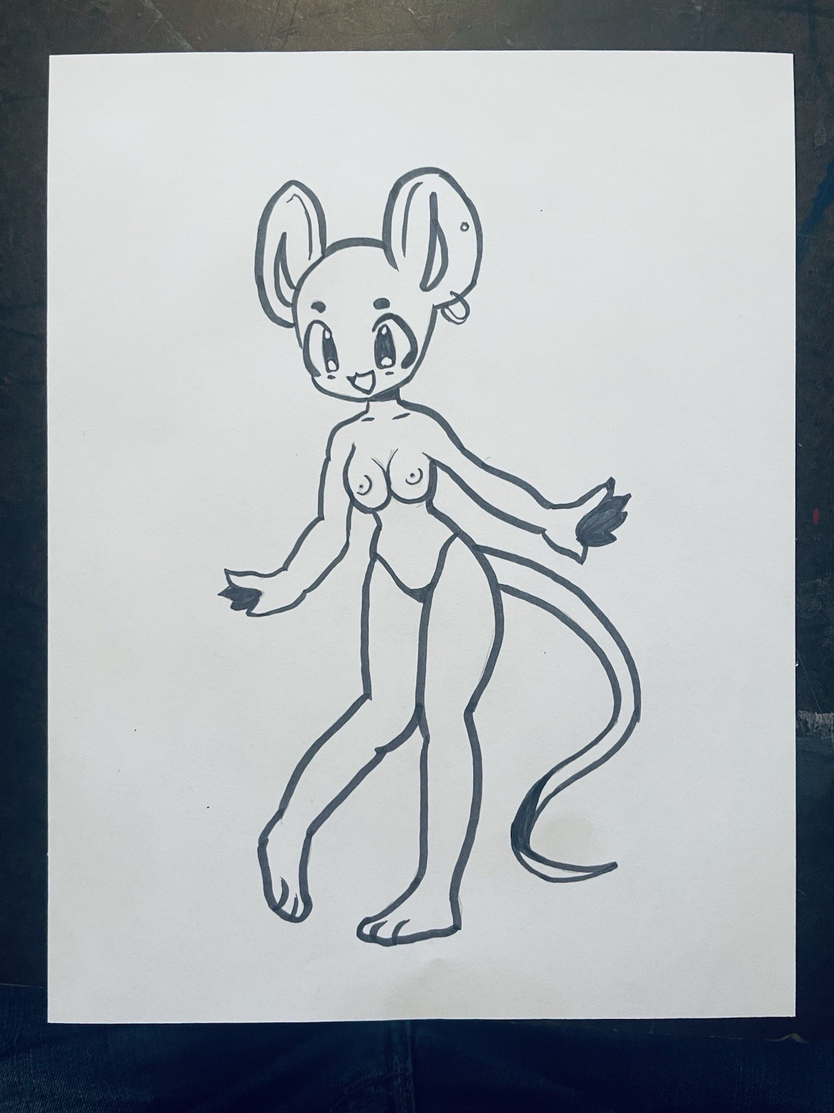 Original Fine Art Marker Drawing Furry Fandom Erotic 8.5×11