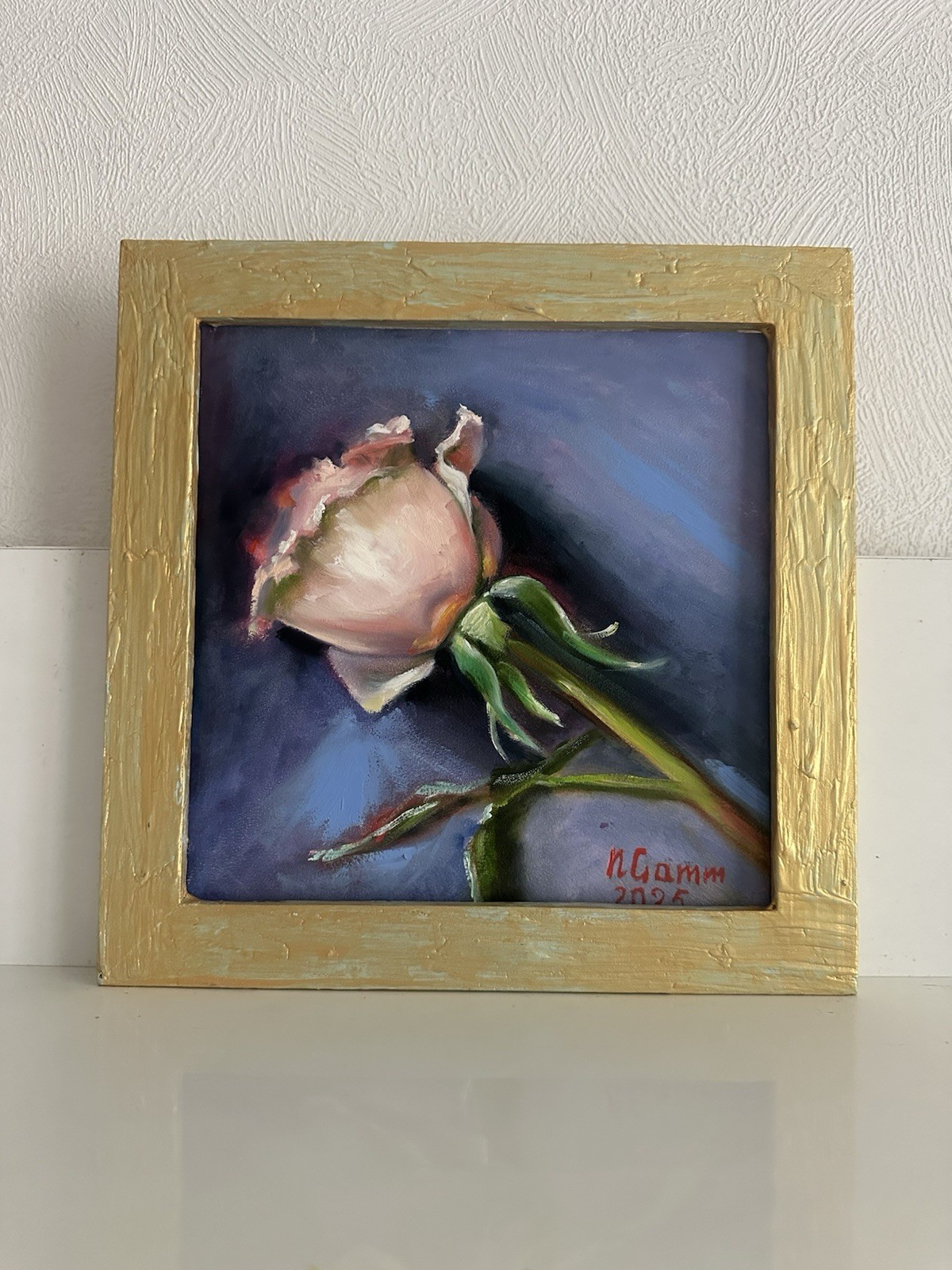 original oil painting Rose still life 20x20cm Wall Art Semi-abstract Flowers