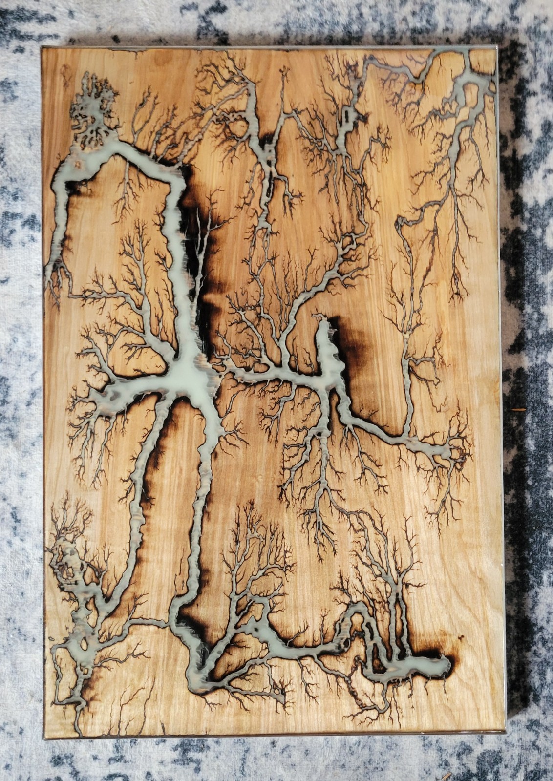 Handmade Fractal Burn Resin Art