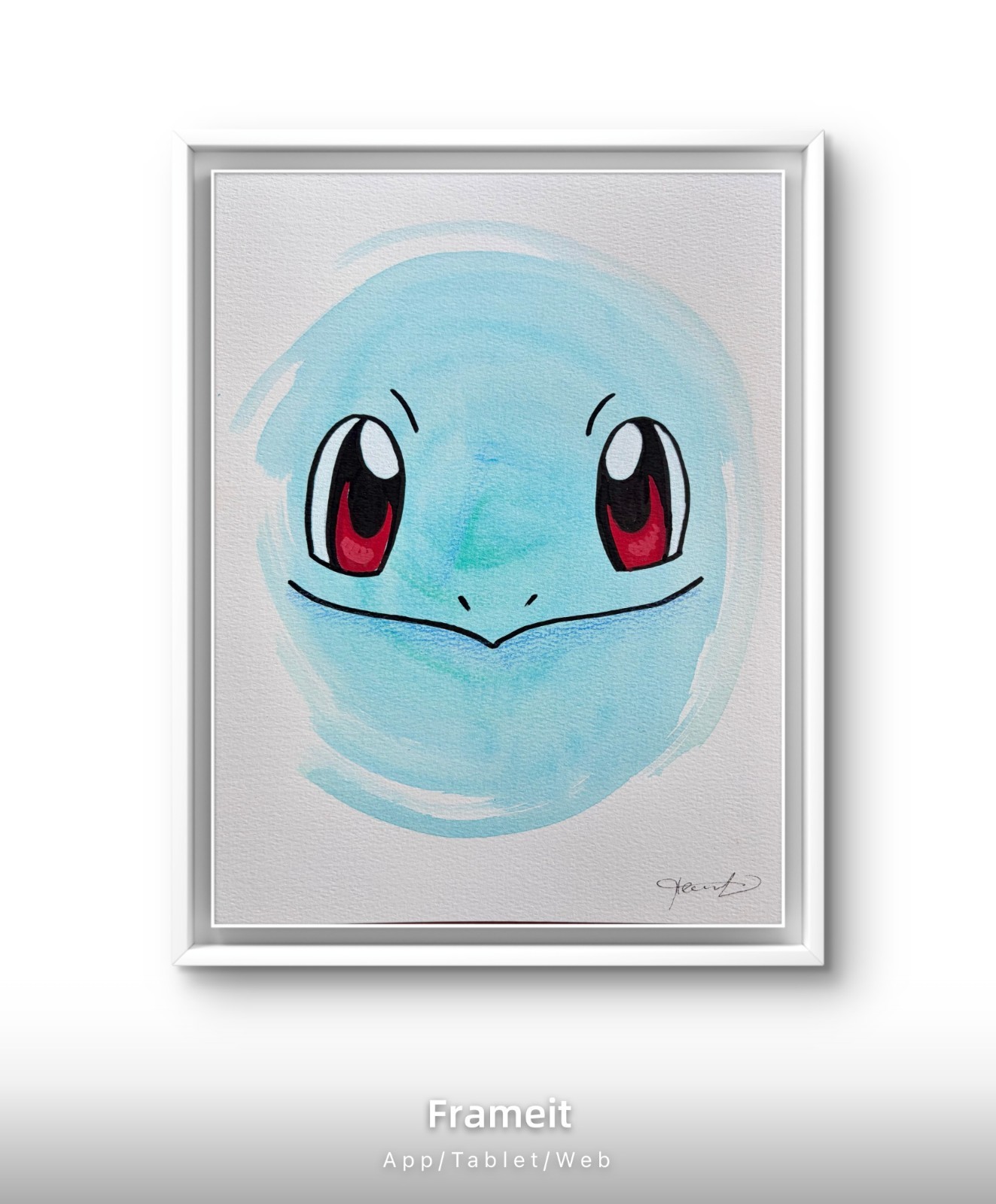 Original Squirtle By Alannah Dyer- Acrylic 9×12 in. Pokémon Pikachu Fanart Anime