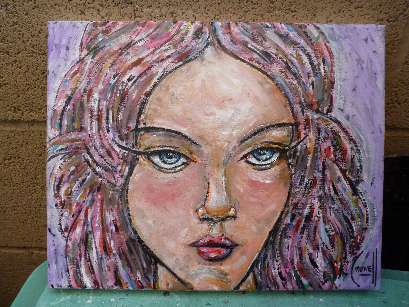 THE EYES HAVE IT wow oil painting eyes canvas NEW original 8×10 signed Crowell