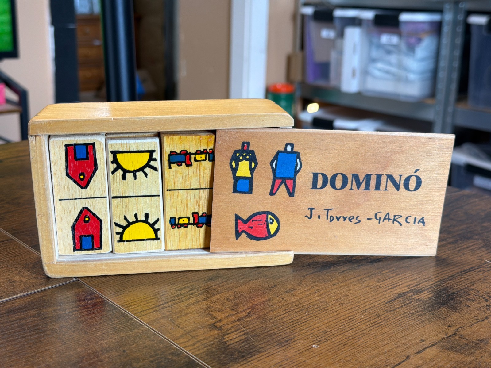 VTG MCM Limited Edition J. Torres-Garcia Wooden Domoino Set Art Work ~ Ex Cond.