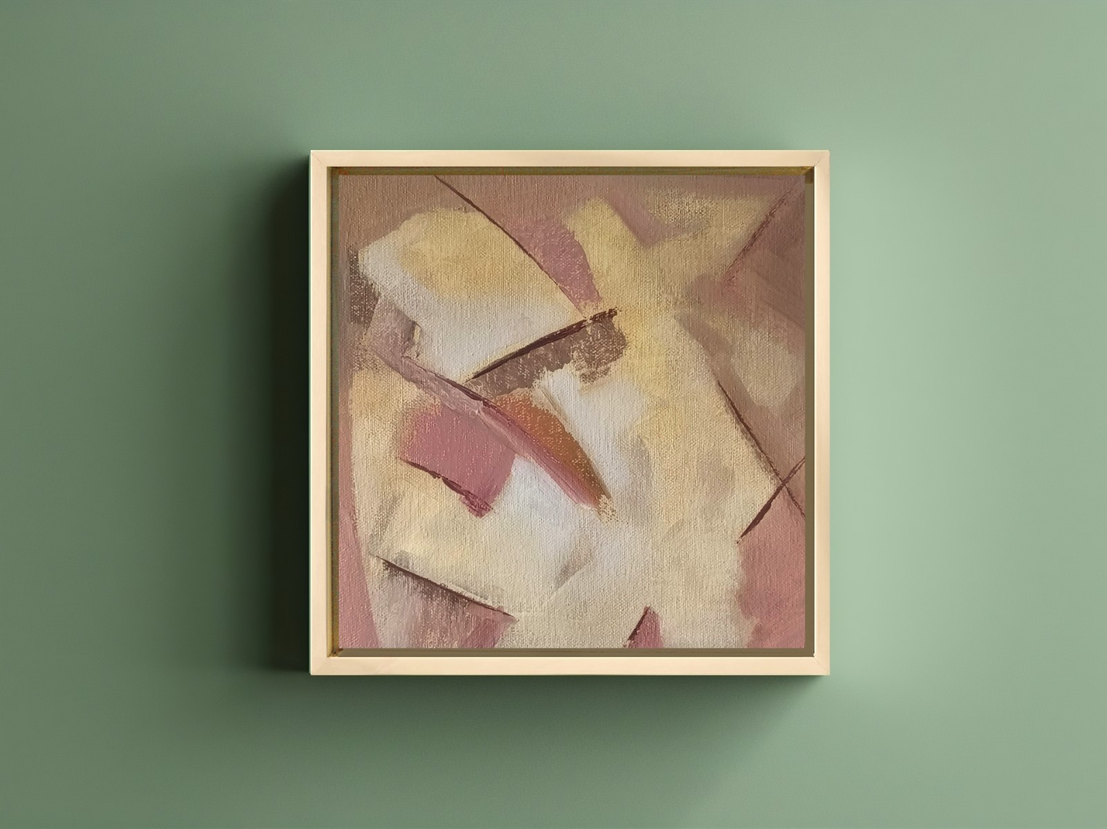 Warmth and Structure, Original Abstract Oil Painting Framed Modern Geometric Art