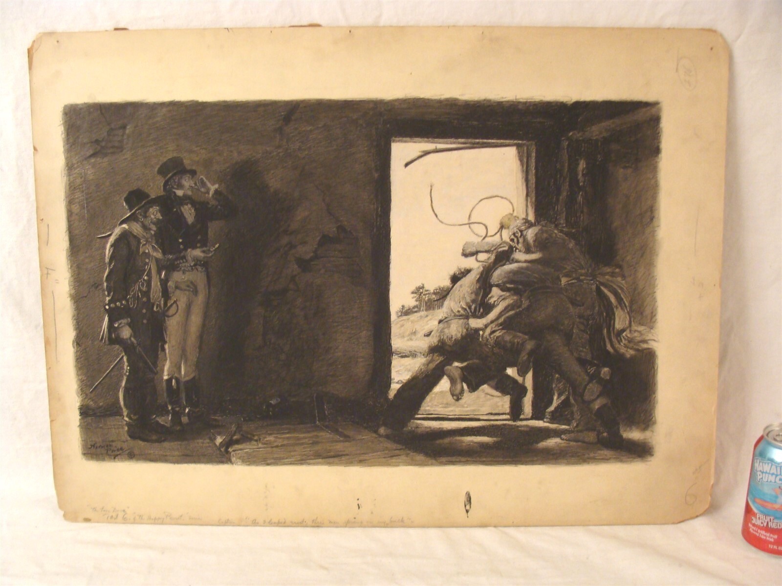 Antique Norman Price Happy Parrot Series Illustration Painting