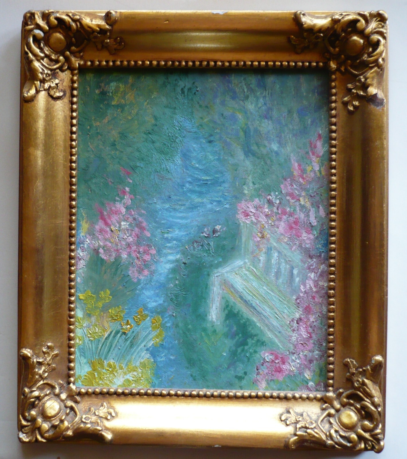 PLEIN AIR OIL PAINTING, GARDEN IMPRESSIONIST MODERN FAUVIST VINTAGE NY SCHOOL ?