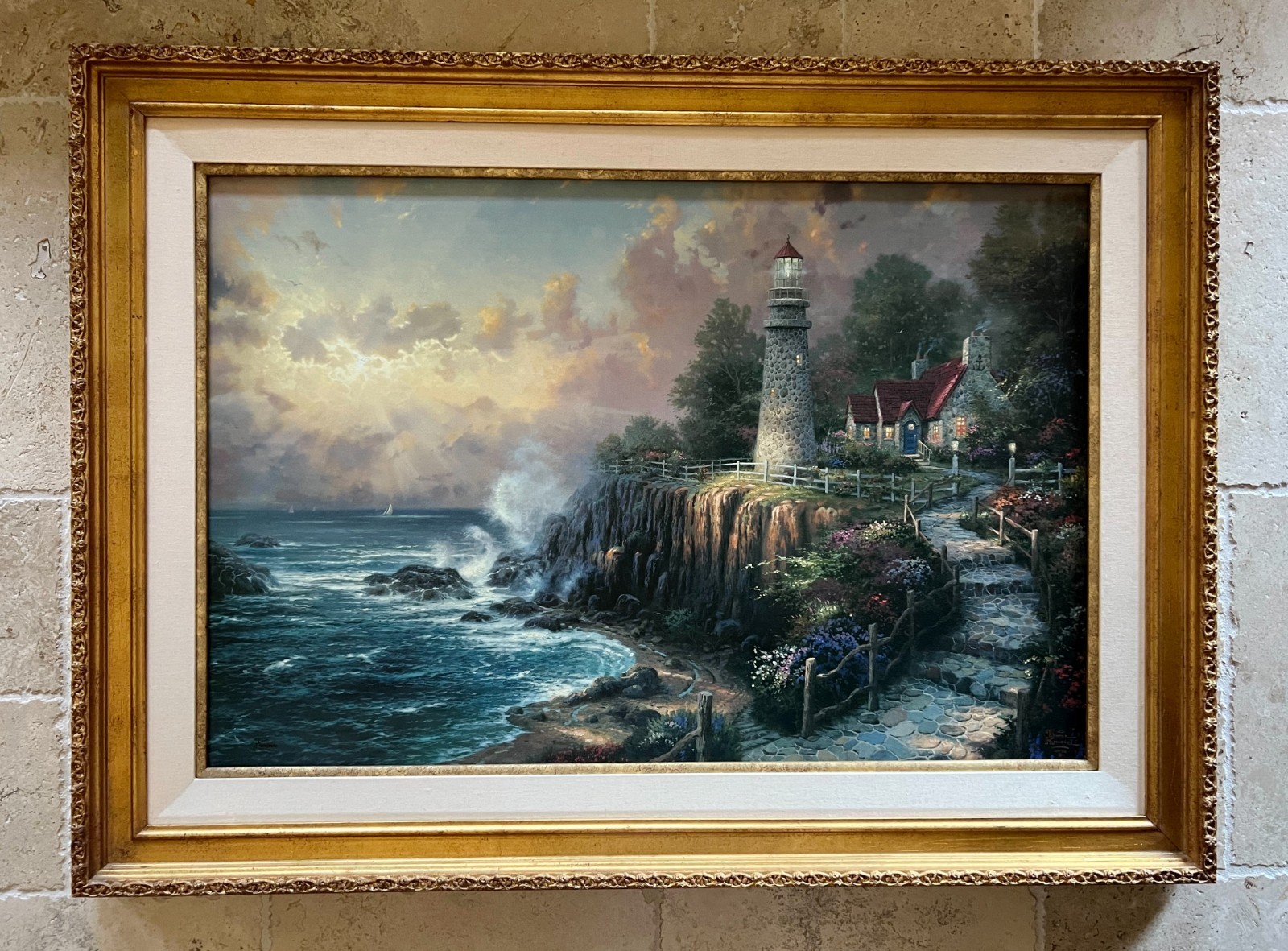 THOMAS KINKADE – THE LIGHT OF PEACE S/N 24″ x 36″ HAND EMBELLISHED CNVS w/COA