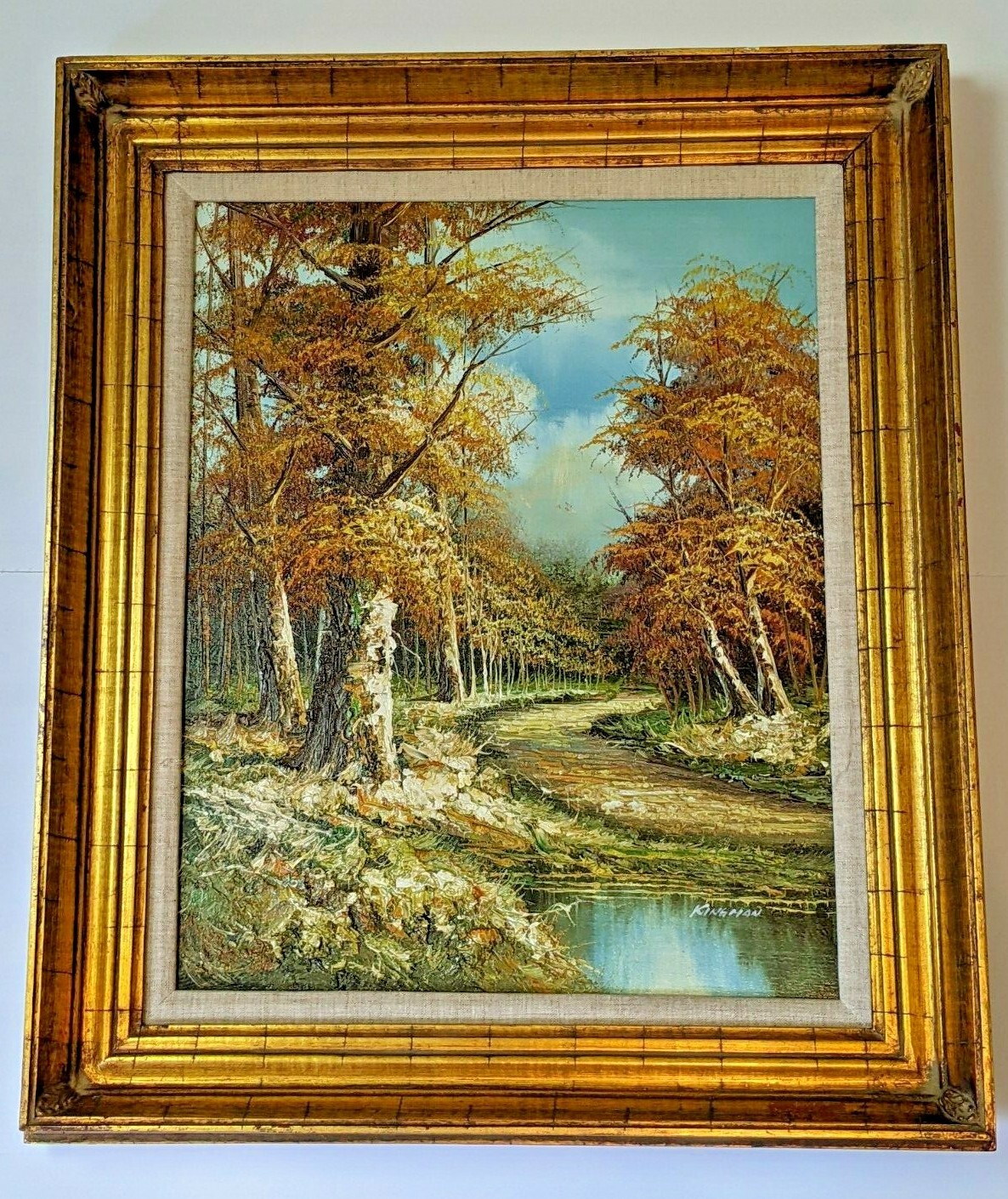 EUGENE KINGMAN Original Oil Painting On Canvas Autumn Landscape 22″ by 26″