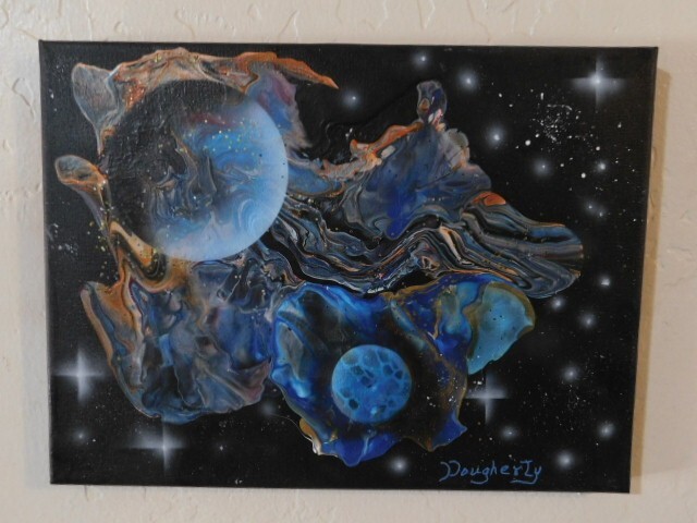 painting, galaxy, original, signed