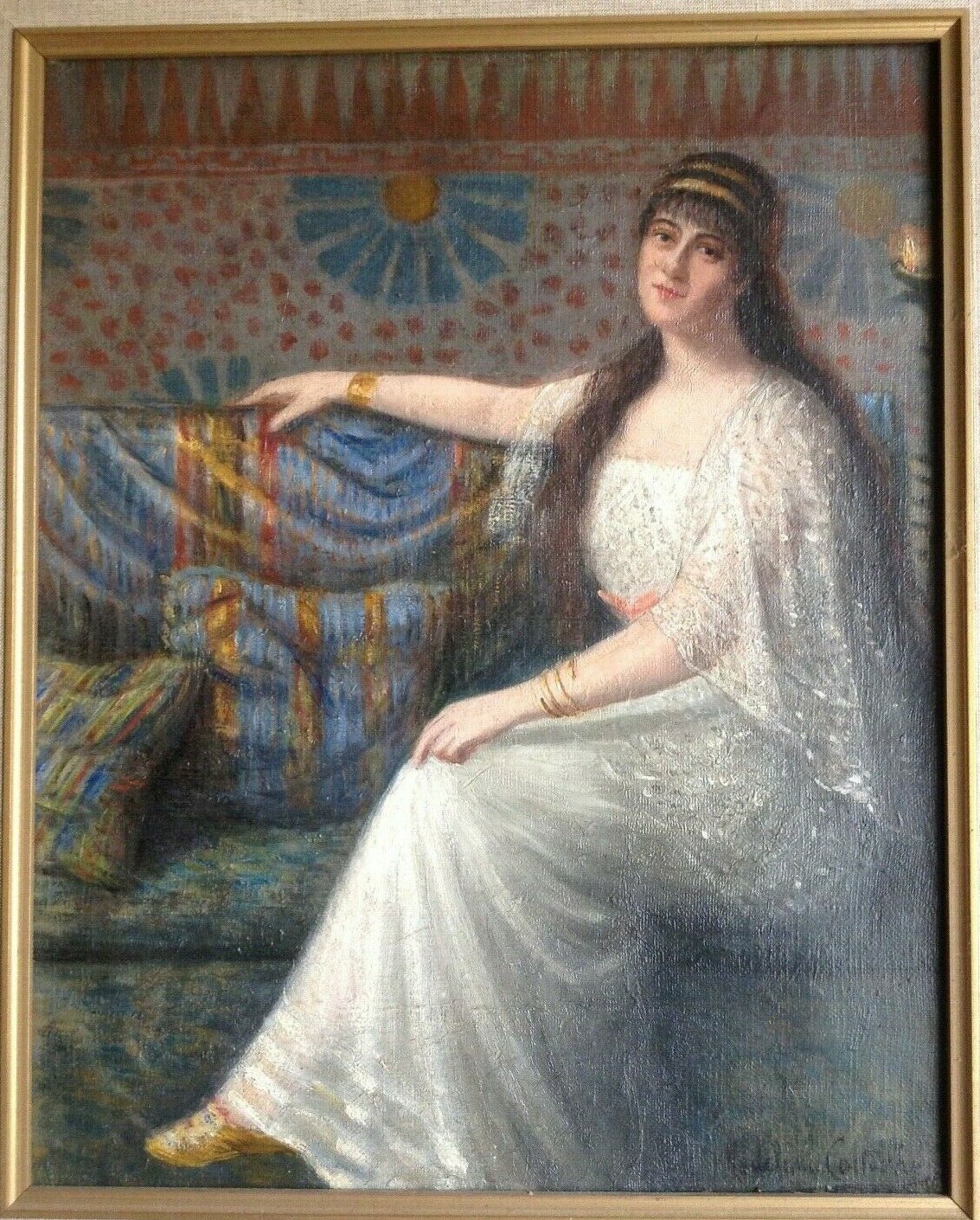 M. CARTAILHAC (1880-1938) SIGNED PRE-RAPHAELITES OIL – PORTRAIT SARAH BERNHARDT