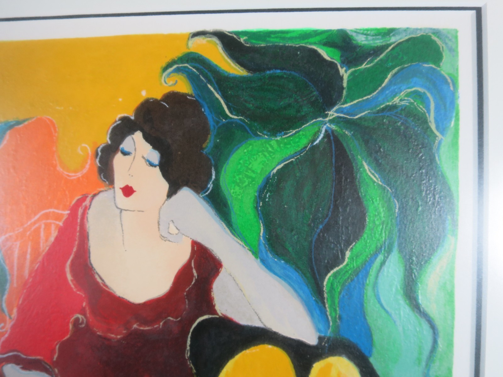 Itzchak Tarkay Signed Serigraph Two Ladies Women Seated Limited Ed 20″x22″ Frame