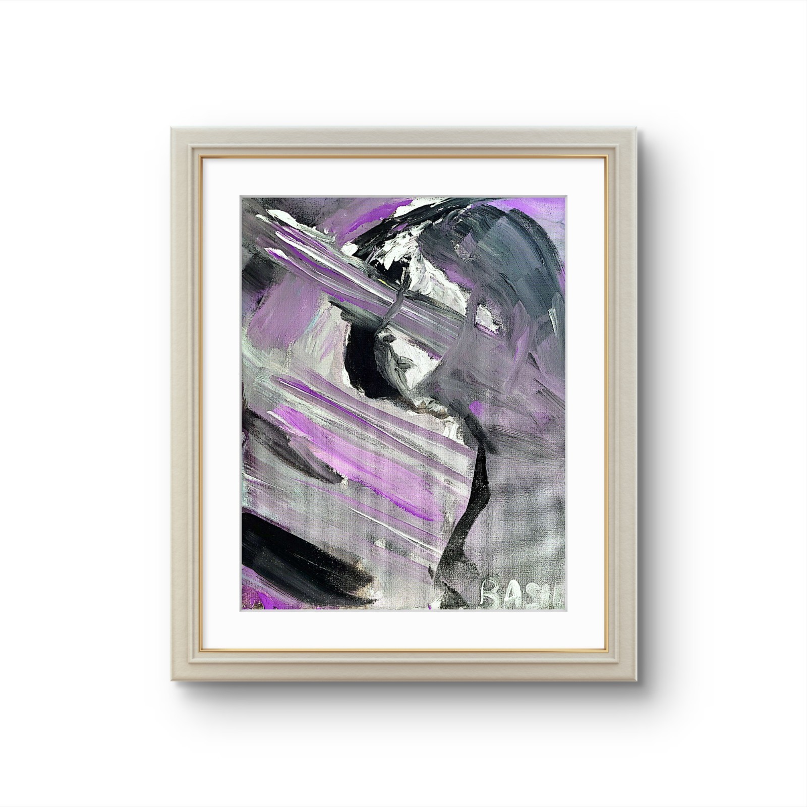 Purple Sunrays Through Blinds Neo Expressionism Original Artwork 11×14 Canvas
