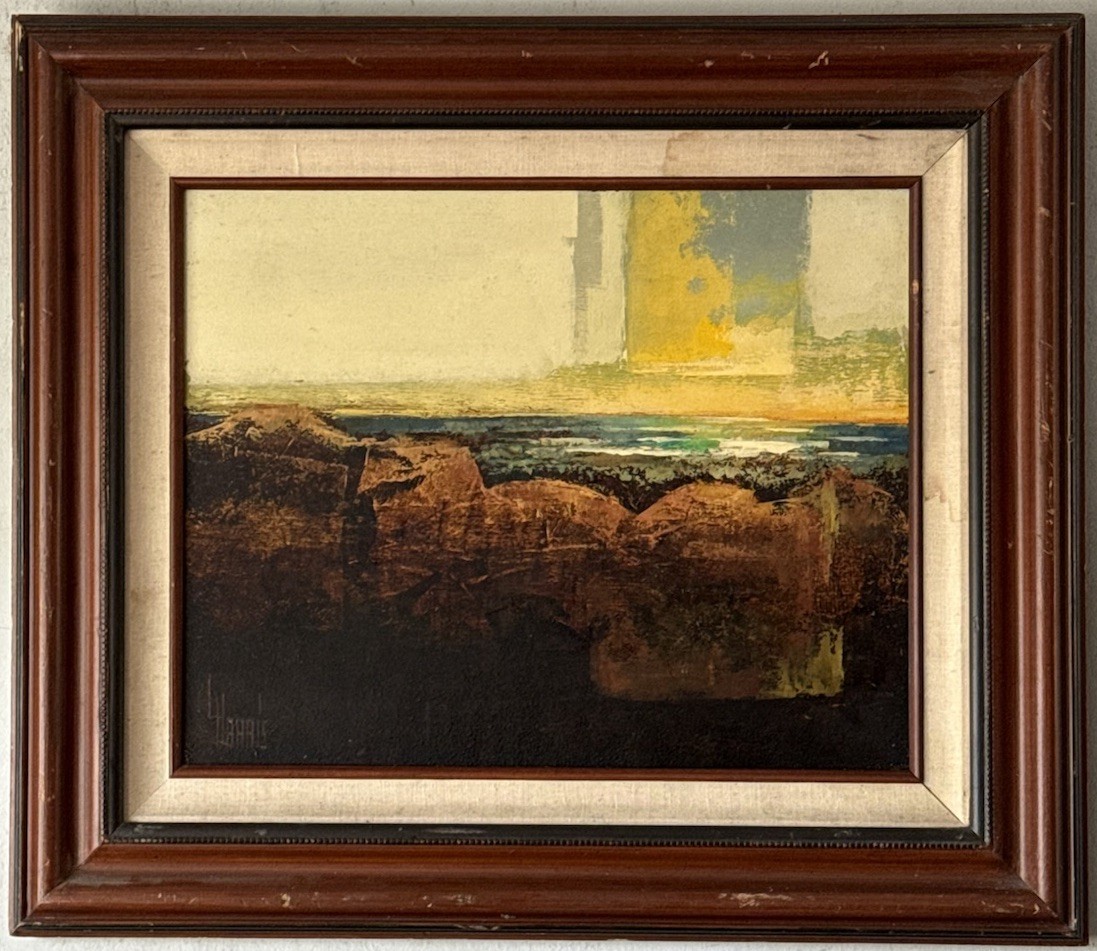 LAWRENCE HARRIS VINTAGE MODERN ABSTRACT LANDSCAPE OIL PAINTING COLORADO SPRINGS