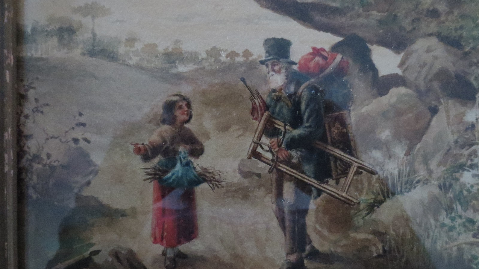 Antique original watercolor by F. Fernandez Gimenez (1846 – 1873) «Savilla»