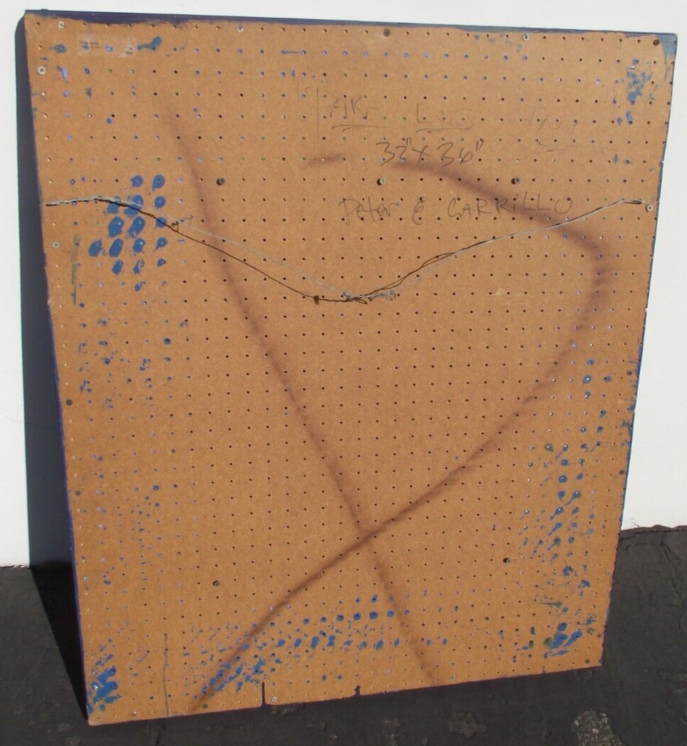 Peter E Carillo California Mexican Artist BIG Painting «Para Los Indios» 32″x38″
