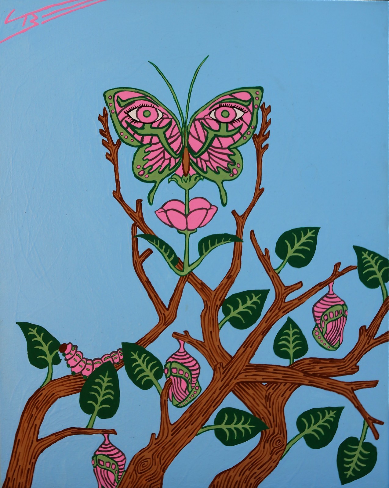 Transformation, acrylic painting on canvas, hand painted, 16 inches x 20 inches