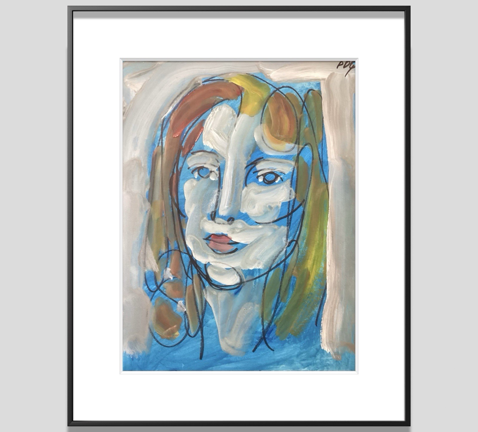 PDQ Artist Original Painting Figurative Person Face Abstract Acrylic 9×12 Paper
