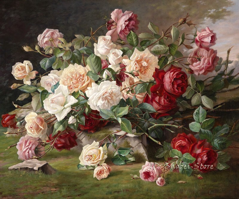 Still Life flower Roses HD Print Oil painting Picture on canvas L020
