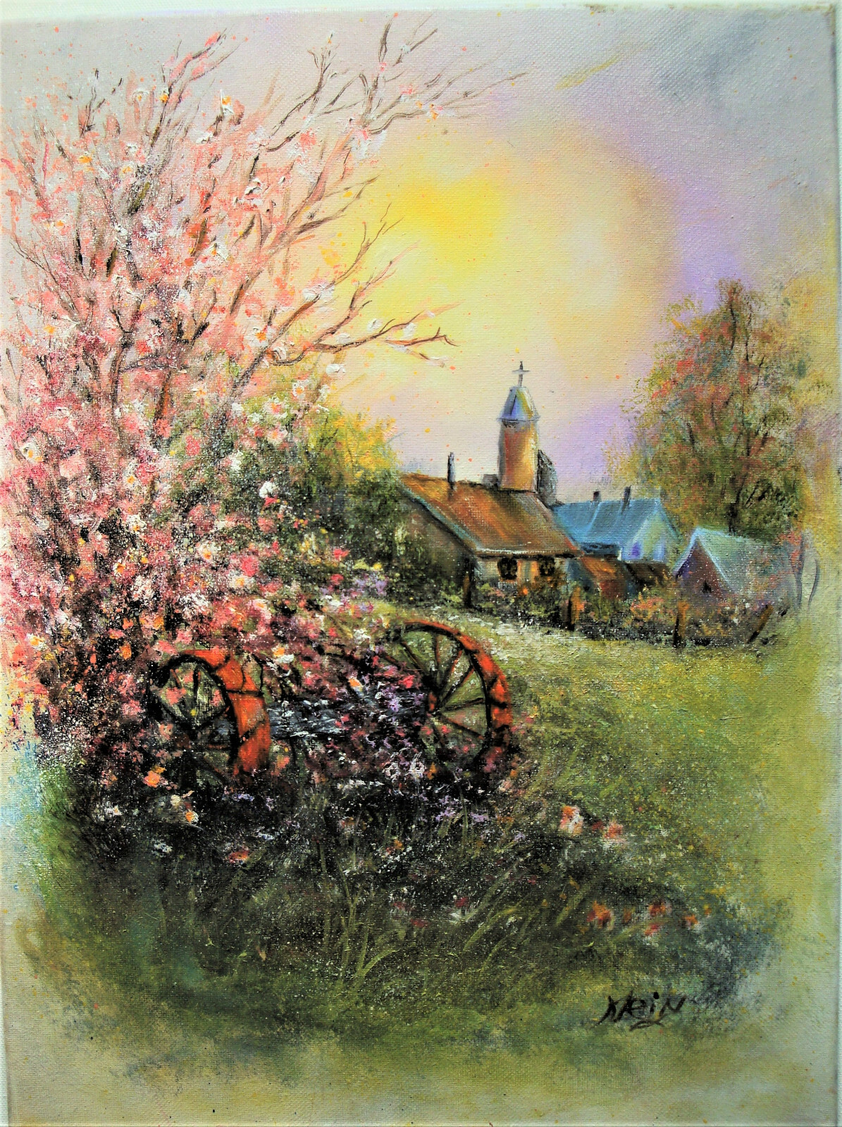 PEACE IN THE VALLEY New 12×16 Oil Landscape Canvas by Artist Klein