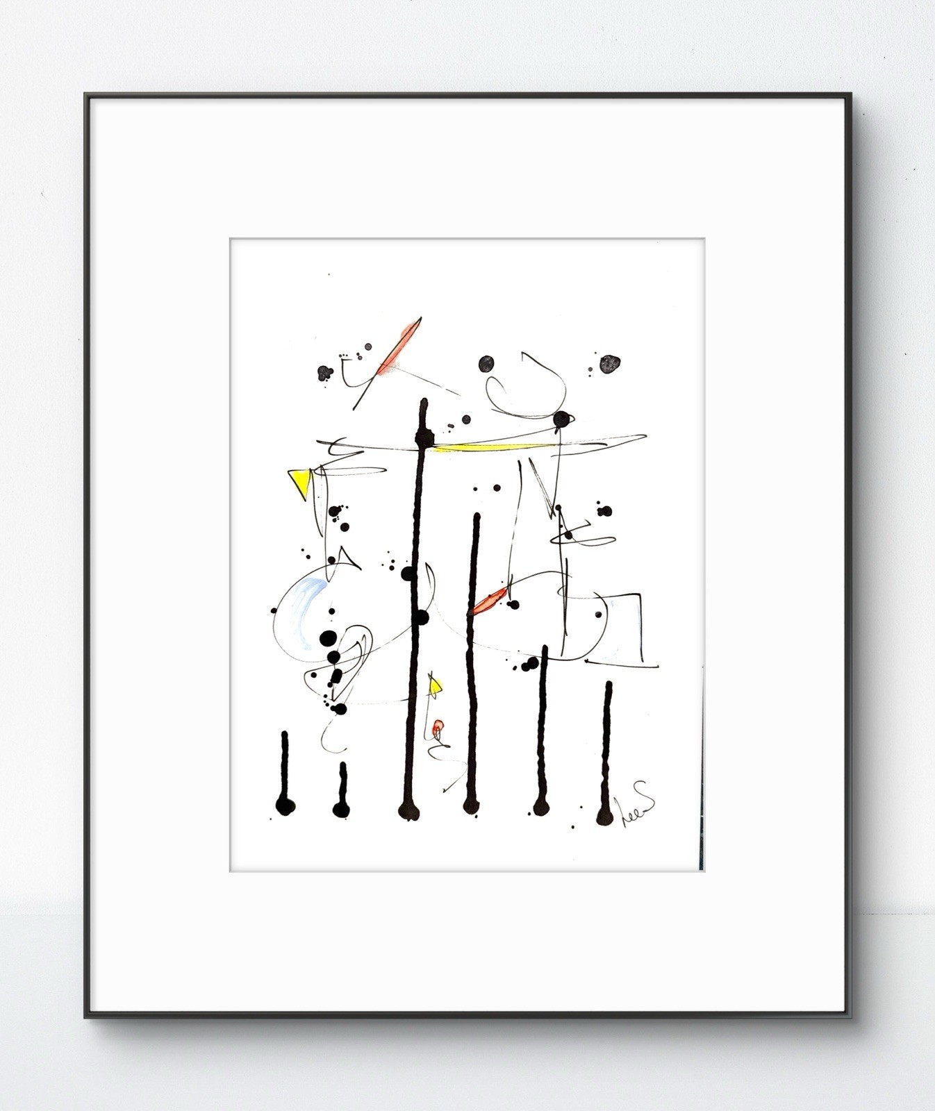 Original Abstract Expressionism 9X12 Paper Colorful Minimalist Handmade Signed 8