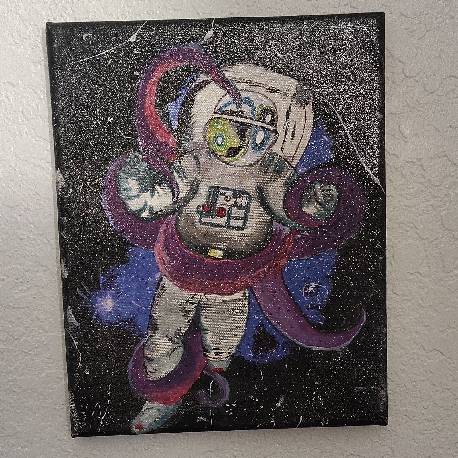 Astronaut Outer Space Stars Canvas Painting Wall Art, Unframed Single Piece