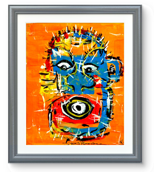 Abstract Art «Razor» Original Acrylic 18×24 inch Painting on Gallery Paper