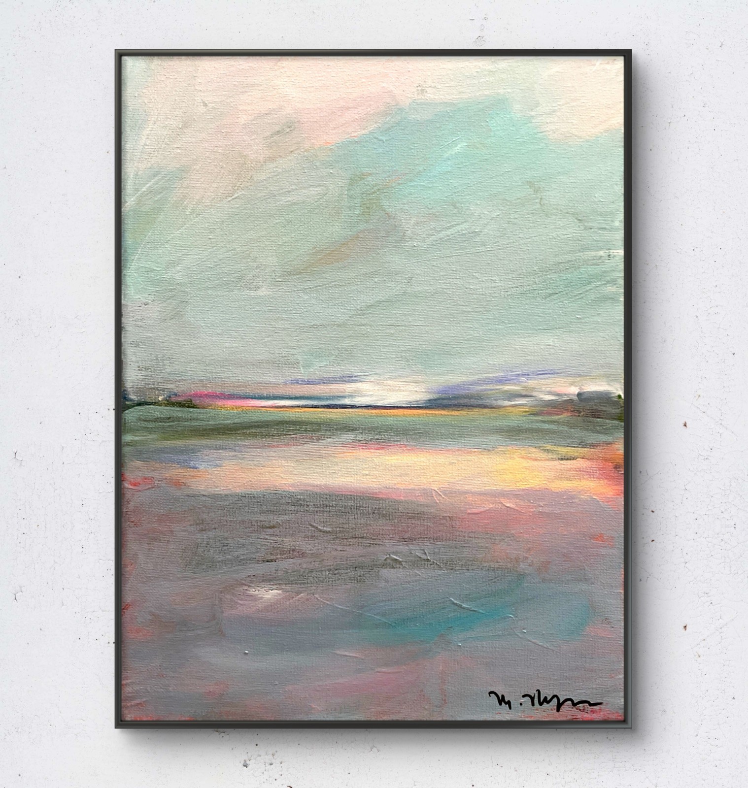 Mary Myers Original Abstract Expressionism 11×14 Landscape Signed Fine Art