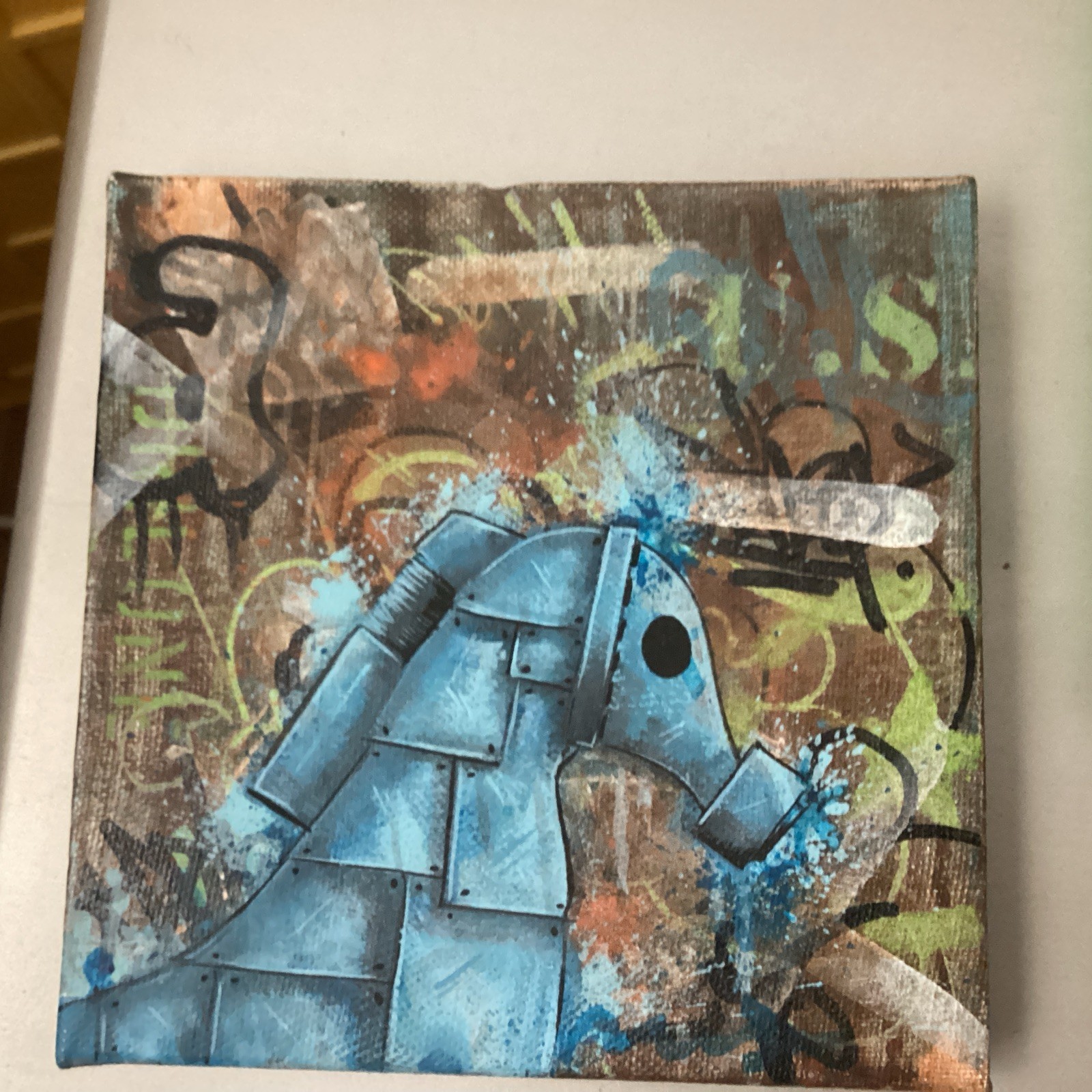 ORIGINAL Graffiti Art 3 6×6 Pop CANVAS PAINTING DRILONE Two Are Signed