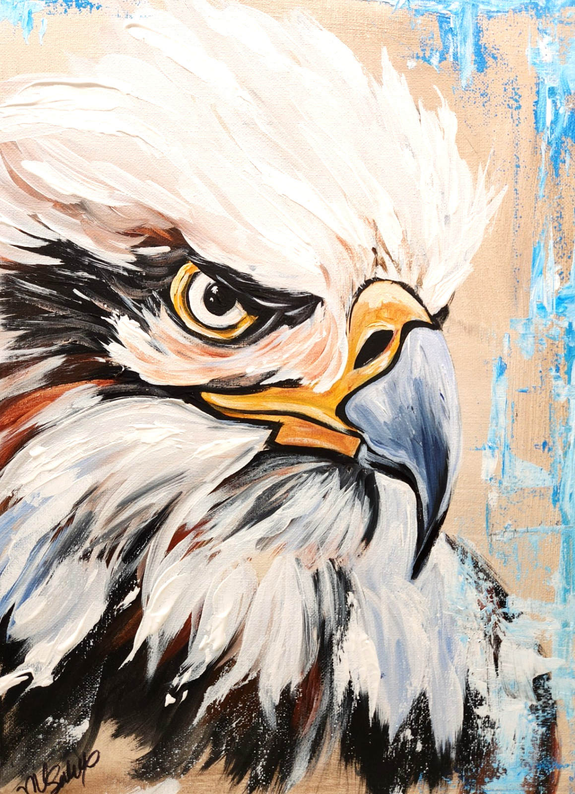 Bald Eagle Painting 12×16 Original Wildlife Patriotic Wall Art